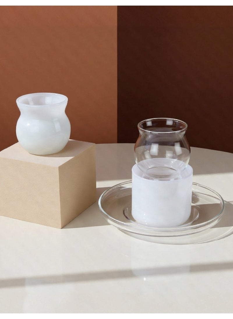 Raz طقم أكواب شاي وقهوة زجاجية فاخرة | أكواب شاي عربية في علبة هدايا - Image 1